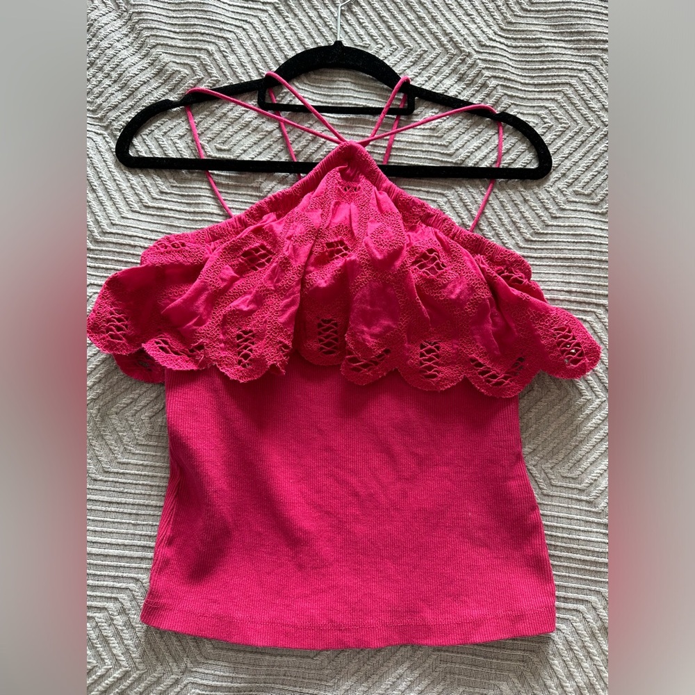 Anthropologie Lace Triangle Tank
